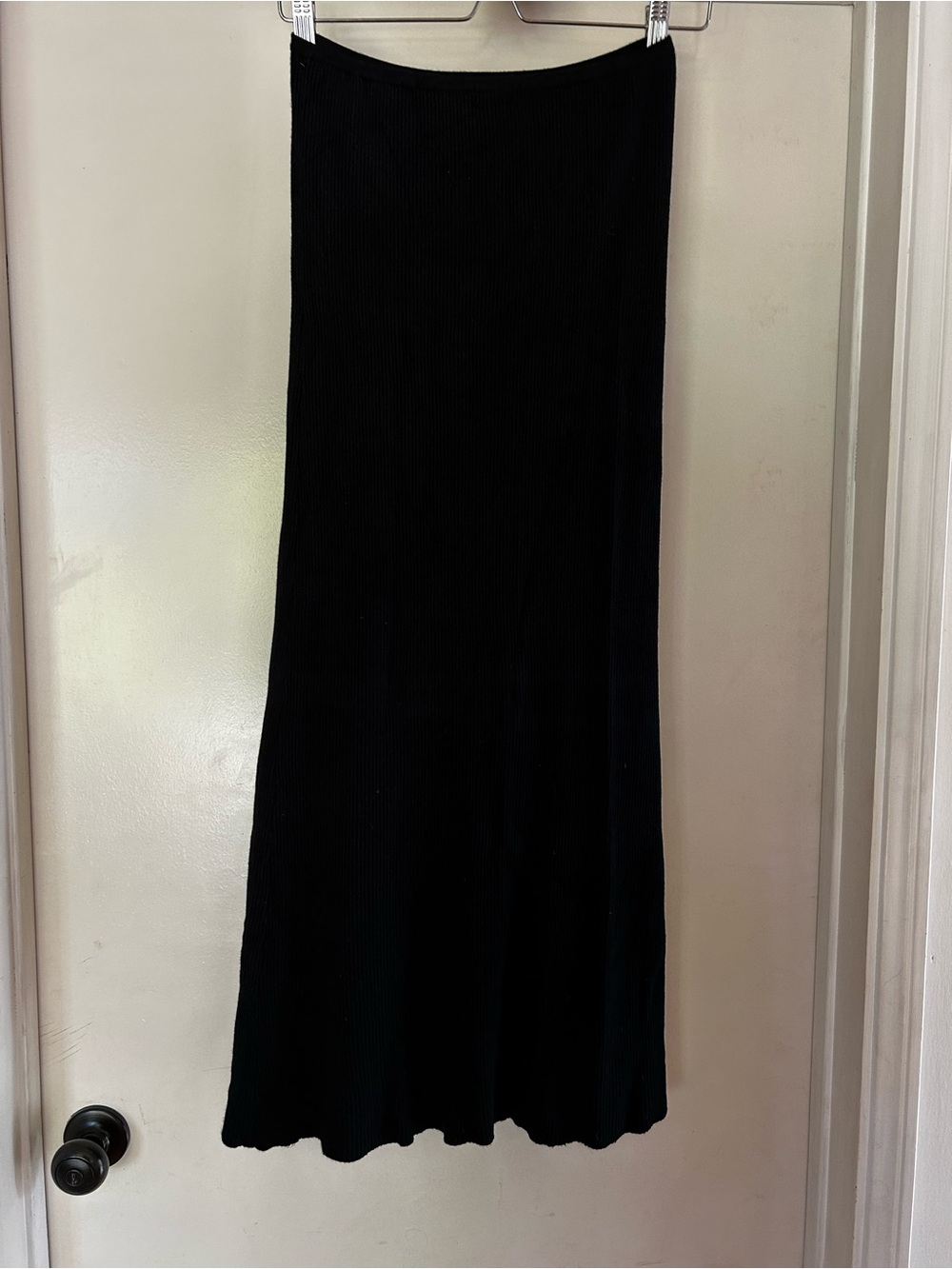Tiger Mist Black Ribbed Maxi Skirt
